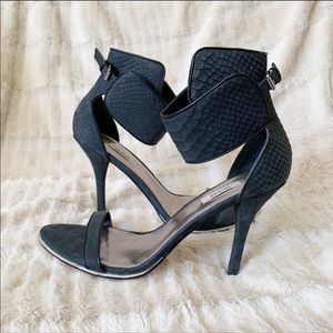 Guess Snakeskin Ankle Strap Heels